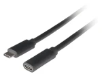 Lanberg USB-C 3.1 černá / Prodlužovací kabel / USB-C (M) - USB-C (F) / 1,5 m (CA-USBE-20CC-0015-BK)