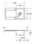 Keramický dřez Villeroy & Boch Siluet 50, 333501RW, Stone White 333501RW