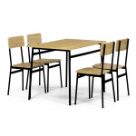 Set jídelní (1+4), MDF dekor divoký dub,černý kov