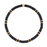 Pánský náramek Martino Gold - 5 mm lávový kámen, hematit, Zlatá 21 cm