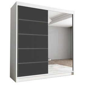 Šatní skříň Atil - 180x215x58 cm (bílá, černá)