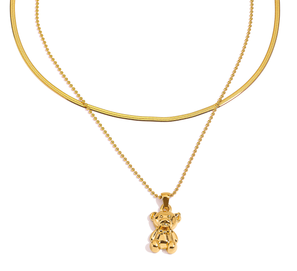 ELENYS Teddy – pozlacený náhrdelník 18K žluté zlato Délka náhrdelníku: 38 a 40 cm (+5 cm prodloužení)