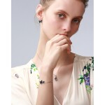 Náušnice Swarovski Elements Montanari modré - motýlek, Tmavě modrá