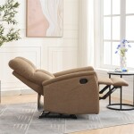 Relaxační křeslo, manuální ovládání, hnědá látka