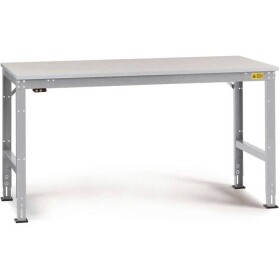 Manuflex LU4048.9006 ESD ESD pracovní stůl Univerzální standardní základní stůl s Melaminplatte, Šxhxv = 1500 x 600 x 763-873 mm hliníkově stříbrná