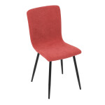 Židle jídelní, červená látka, černý kov