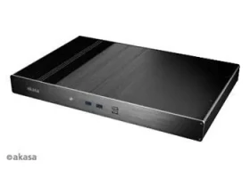 Akasa A-ITX28-M1B Galileo TX / Skříň mini-ITX / bez ventilátoru / 4x 2.5" HDD/SSD / PCIe slot / volitelně 1U rack (A-ITX28-M1B)