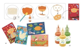 DJECO Kreativní sada Malování s houbičkou Lesní zvířátka