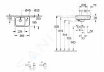 VILLEROY & BOCH - O.novo Umývátko Compact 360x250 mm, bez přepadu, otvor pro baterii vpravo, AntiBac, CeramicPlus, alpská bílá 434337T2