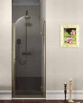 GELCO - ANTIQUE sprchové dveře otočné, 800, pravé, ČIRÉ sklo, bronz, světlý odstín GQ1380RCL