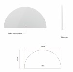 Erga Kori, půlkruhové LED zrcadlo 80x160cm, 3220 lm, 3 barvy světla, ERG-V01-KORI-8016-CL