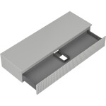 MEXEN/S - Rivel koupelnová skříňka pod umyvadlo 140 cm s deskou, 1 šuplík, reliéf , šedá mat 91A20-14023-1-BFC62
