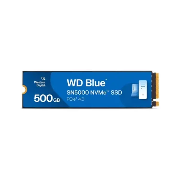 WD Blue SN5000 M.2 PCIe NVMe 500GB / M.2 SSD 2280 / PCIe Gen4 x4 / R: 5000MBps / W: 4000MBps / 5y (WDS500G4B0E)