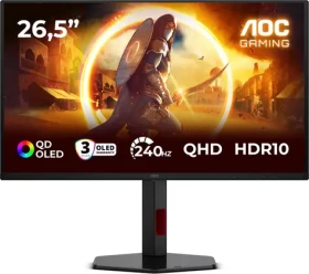 26.5" AOC Gaming Q27G4ZDR černá / QD-OLED / 2560x1440 / 16:9 / 240Hz / HDR10 / 2x HDMI + DP / VESA (Q27G4ZDR)