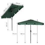 Elegantní zahradní slunečník s nastavitelným sklonem 200x130 cm béžová