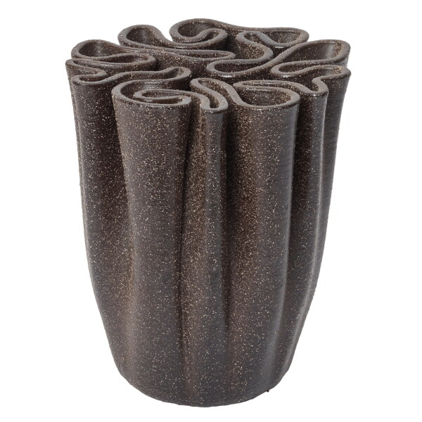 Ferm Living Kameninová váza Dedali Dark Brown Medium, hnědá barva, keramika
