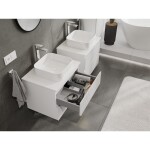 MEXEN/S - Rivel koupelnová skříňka pod umyvadlo 60, 2 zásuvky, reliéf , bílá mat 91A20-06047-2-BFF01