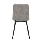 Židle jídelní, šedá látka cowboy, nohy černý kov