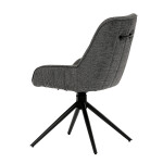 Židle jídelní a konferenční, tmavě šedá látka, černé kovové nohy, otočná P90°+ L 90° s vratným mechanismem - funkce res
