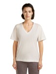 Dámské merino triko s krátkým rukávem ICEBREAKER Wmns 150 Tech Lite SS Relax V Neck Tee, Ecru Hthr velikost: S
