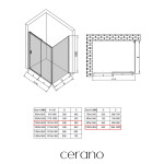 CERANO - Sprchový kout Varone LINE L/P - 6 mm - černá matná, grafitové sklo - 110x100x195 - posuvný CER-8050BD7215