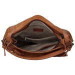 Módní dámská semišová/koženková kabelka na rameno Margit, hnědá