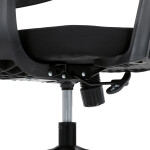 Kancelářská židle, šedá síťovina, černý plast, kolečka na tvrdé podlahy