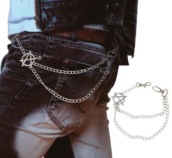 Stříbrný kovový řetěz pro retro kostým