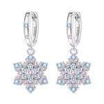 Stříbrné náušnice Sněhová vločka – stříbro 925/1000, Stříbrná