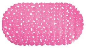 MSV GALETS protiskluzová podložka do vany růžová / PVC / 35 x 68 cm