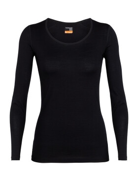 Dámské merino triko dlouhý rukáv ICEBREAKER Wmns 200 Oasis LS Scoop, Black velikost: M
