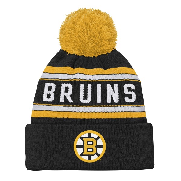Outerstuff Dětská zimní čepice Boston Bruins NHL Jacquard Cuffed Knit With Pom