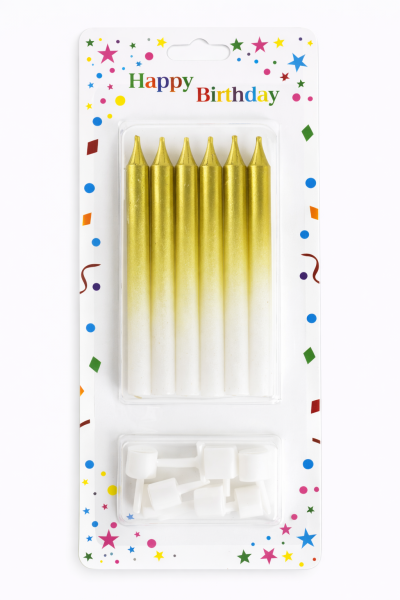 Dortové svíčky HARMONY zlato-bílá 6ks