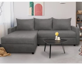 Univerzální rohová sedačka Brest, středně šedá látka