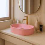 REA - Umyvadlo na desku Vanda Bubble Gum Matt 49x31 REA-U6376