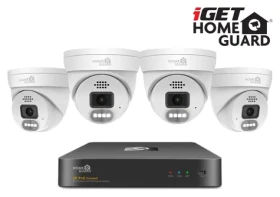IGET HOMEGUARD HGNVK84804 / Kamerový systém / 4 kamery / 2K / 8CH / PoE / IP66 / LAN (75020569)