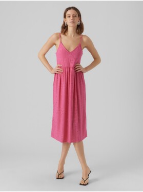 Růžové dámské vzorované šaty VERO MODA Camil dámské