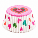 Cake star papírové košíčky na muffiny a cupcakes barevné 50x30 mm 100ks-vzor 25