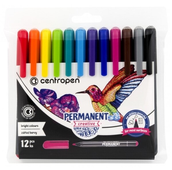 Značkovač barevný permanentní 12 ks Značkovač barevný permanentní 12 ks