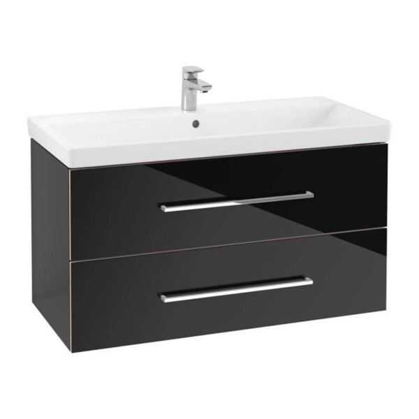 VILLEROY & BOCH - Avento Umyvadlová skříňka, 98x51x45 cm, 2 zásuvky, Crystal Black A89200B3