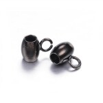 Korálek z nerezové oceli s očkem - různá provedení - 5 x 7 x 4 mm - 1 ks Barva: Platinová