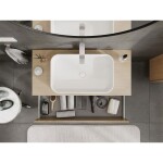 MEXEN/S - Rivel koupelnová skříňka pod umyvadlo 100 cm s deskou, 2 zásuvky, reliéf , dub 91A20-10047-2-BFFC81