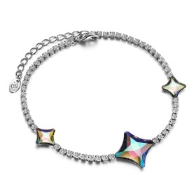 Náramek Swarovski Elements Emily, Stříbrná 17 cm + 3 cm (prodloužení)