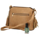 Módní dámská koženková crossbody kabelka Vaios, camel