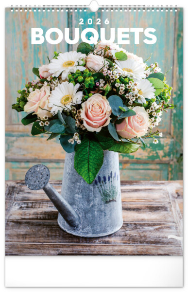 Nástěnný kalendář 2026 NOTIQUE - Kytice, 33 x 46 cm