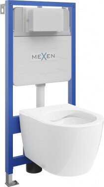 MEXEN/S - WC předstěnová instalační sada Fenix Slim s mísou WC Carmen, bílá 6103388XX00