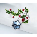Vánoční brož Swarovski Elements Benedetta - vánoční větvička, Barevná/více barev