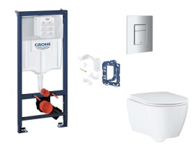 GROHE - Rapid SL Set předstěnové instalace, klozetu, sedátka SoftClose, tlačítka Skate Cosmopolitan a sady pro vhazování tablet, matný chrom SANI11BB2140