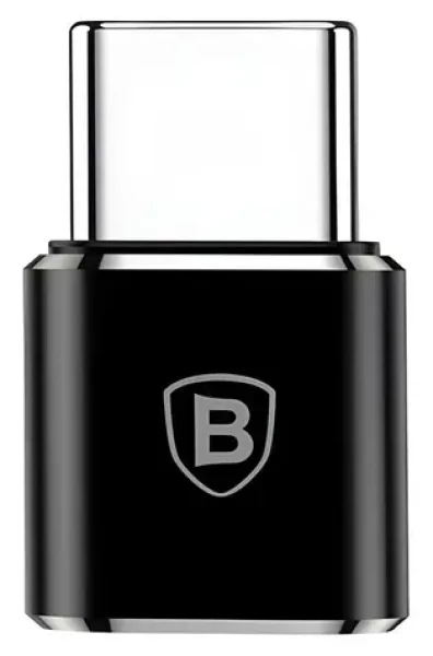Baseus adaptér microUSB-USB-C černá / Adaptér / Rychlonabíjení 2A / Přenos dat 480 Mb/s / Hliníkové tělo (6953156263529)