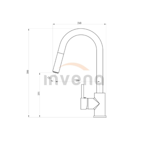 INVENA - Dřezová baterie ELIA, vytahovací výtok, černá BZ-89-W04-C